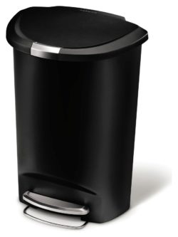 simplehuman - 50 Litre Plastic Semi Round Pedal Bin - Black